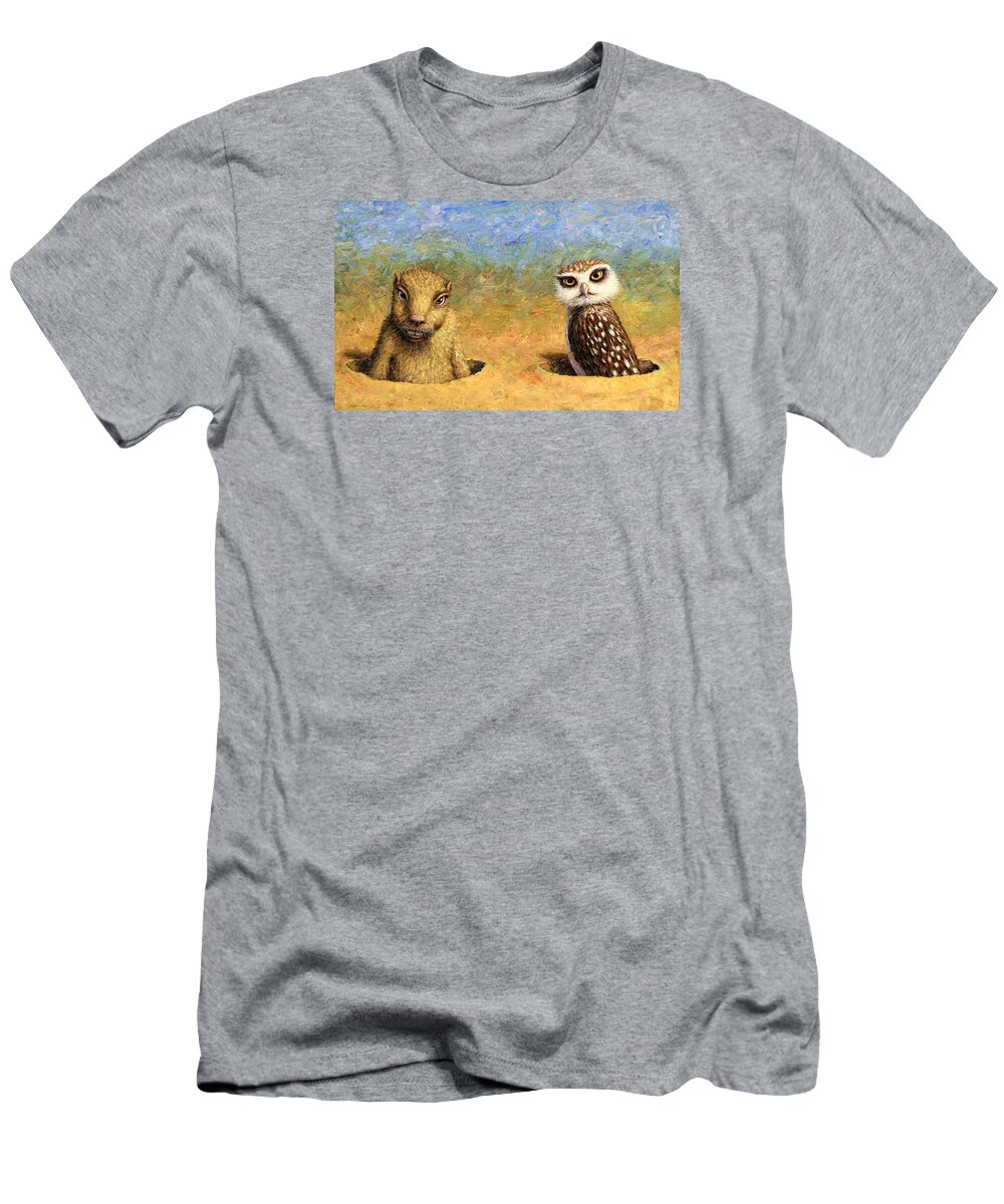 Neighbors T-Shirt featuring the painting Neighbors by James W Johnson