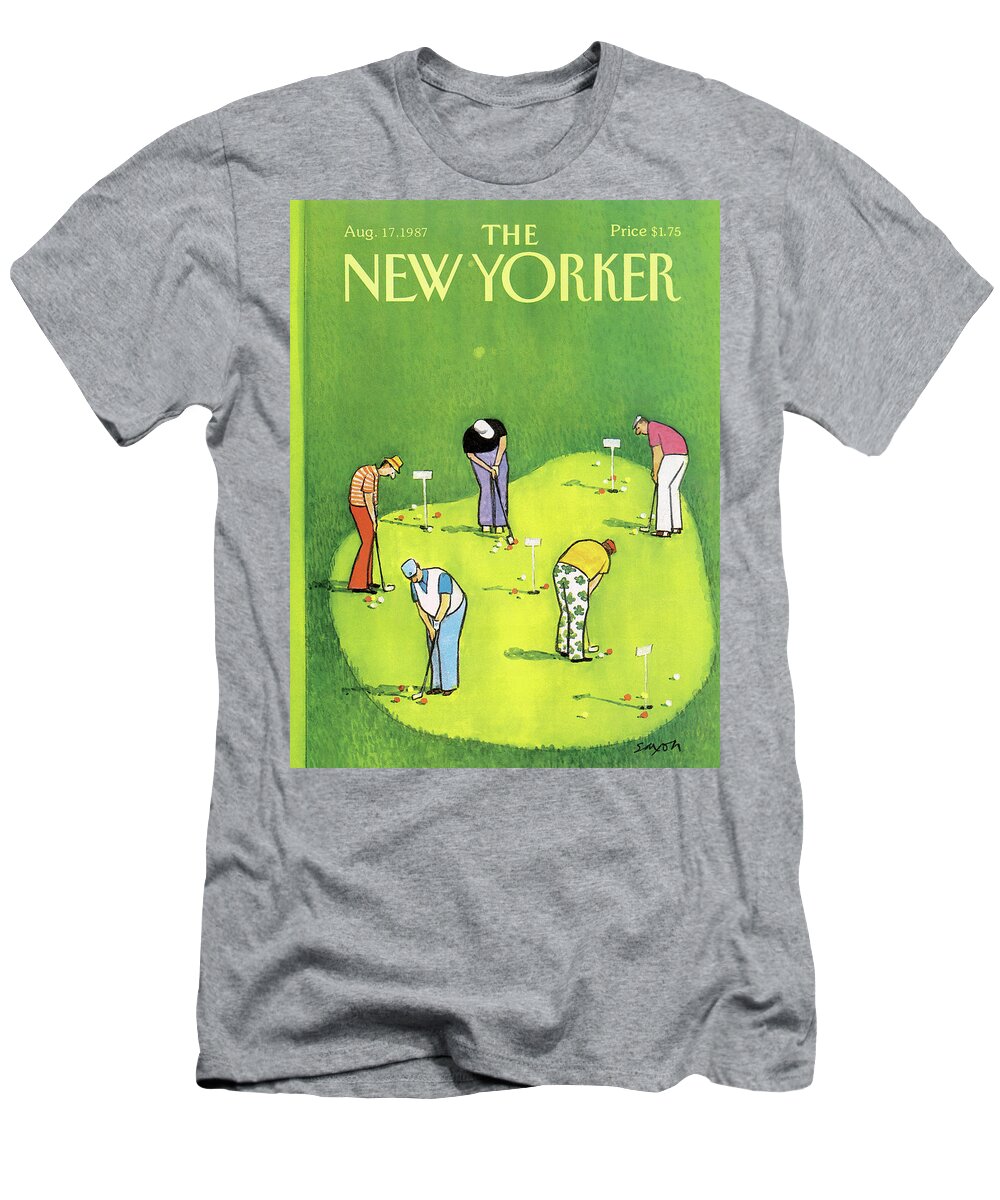 Sports T-Shirt featuring the painting New Yorker August 17th, 1987 by Charles Saxon