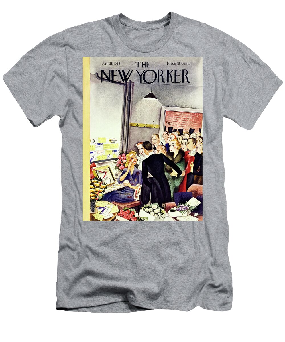 Actress T-Shirt featuring the painting New Yorker January 25 1936 by Constantin Alajalov