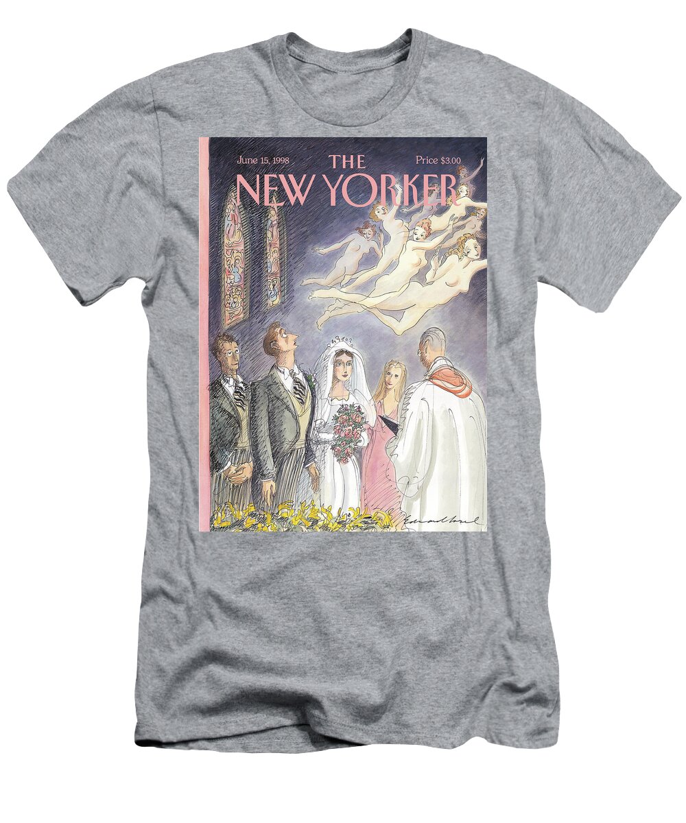 And Forsaking All Others Artkey 50947 Eso Edward Sorel T-Shirt featuring the painting New Yorker June 15th, 1998 by Edward Sorel