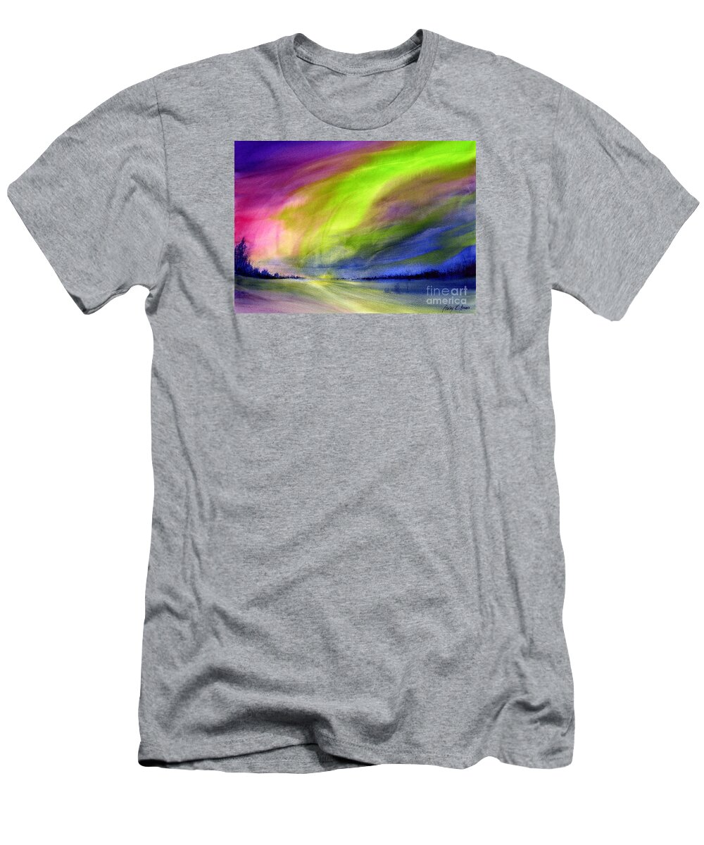 Northern Light T-Shirt featuring the painting Northern Lights by Hailey E Herrera