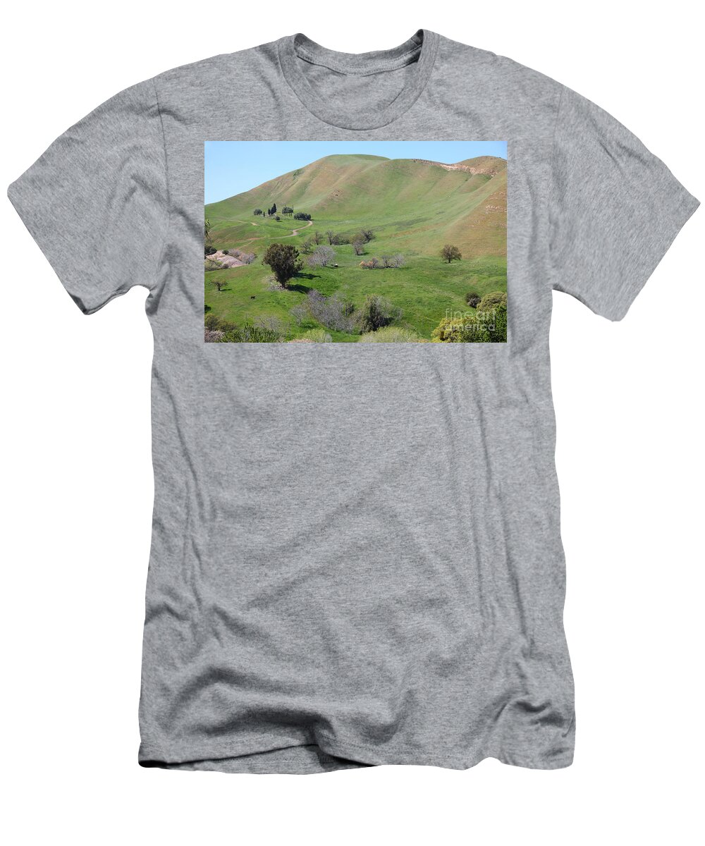 Bayarea T-Shirt featuring the photograph Old Rose Hill Cemetery Atop The Rolling Hills Landscape of The Black Diamond Mines California 5D2231 by Wingsdomain Art and Photography