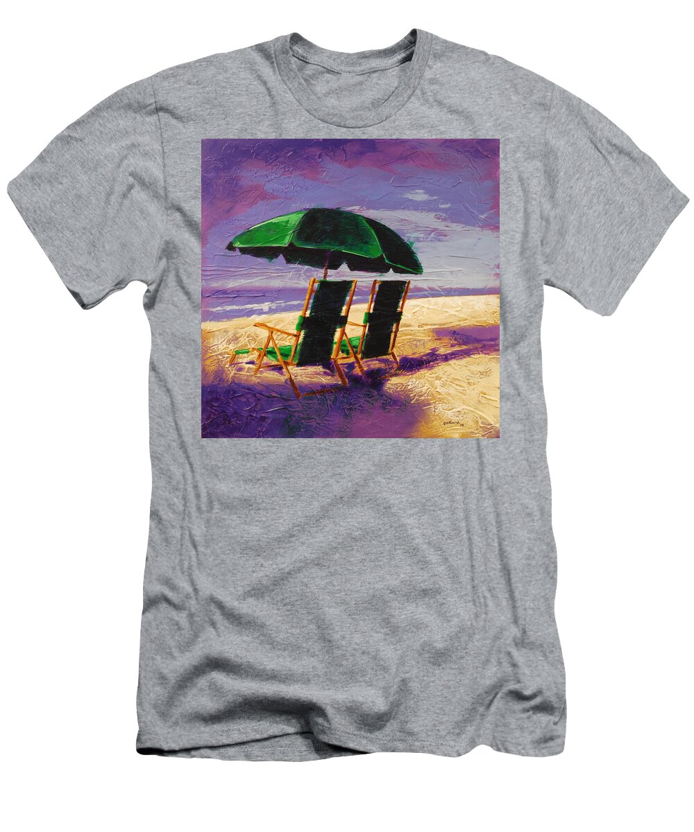 Beach T-Shirt featuring the painting On the Beach by Glenn Pollard
