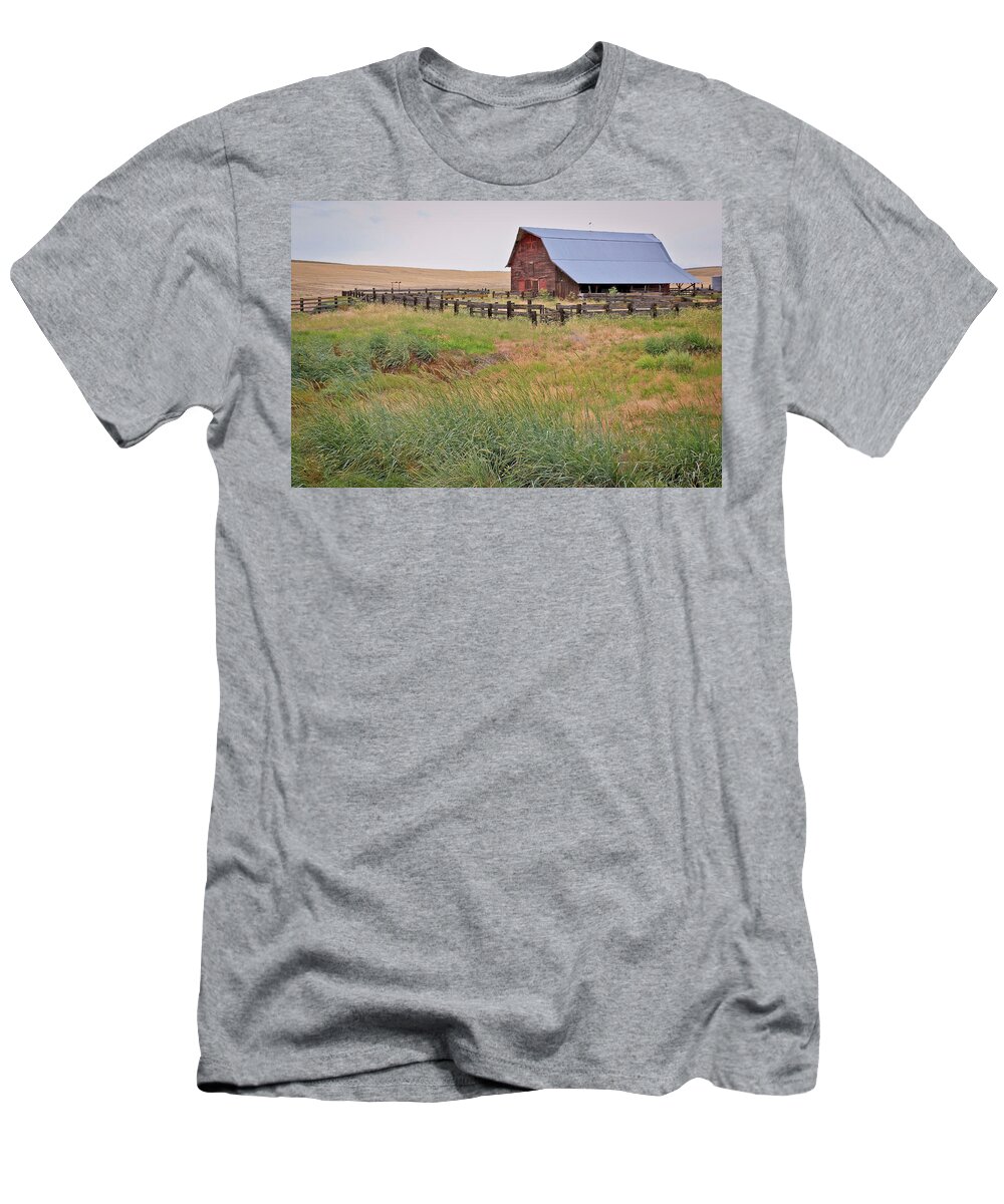 Barn T-Shirt featuring the photograph Open Range by Athena Mckinzie
