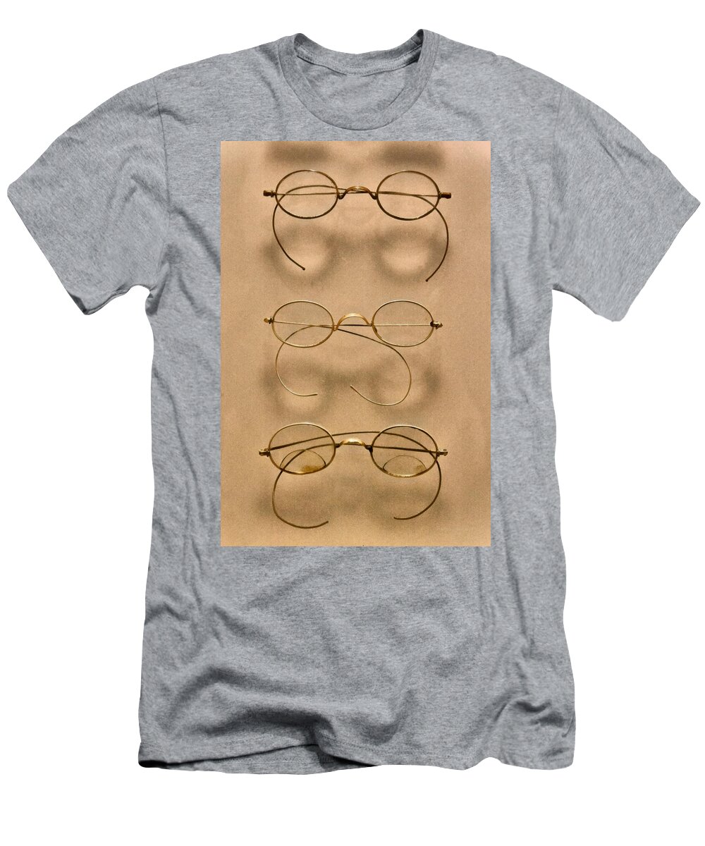 Optician T-Shirt featuring the photograph Optometrist - Simple gold frames by Mike Savad