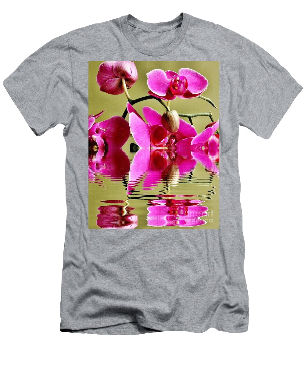 Orchid T-Shirt featuring the photograph Orchid Reflection by Judy Palkimas