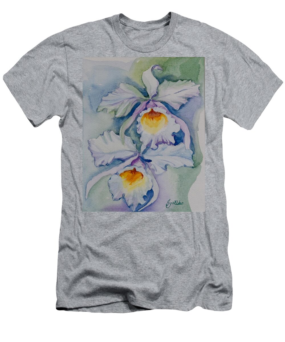 Orchids T-Shirt featuring the painting Orchids by Jyotika Shroff