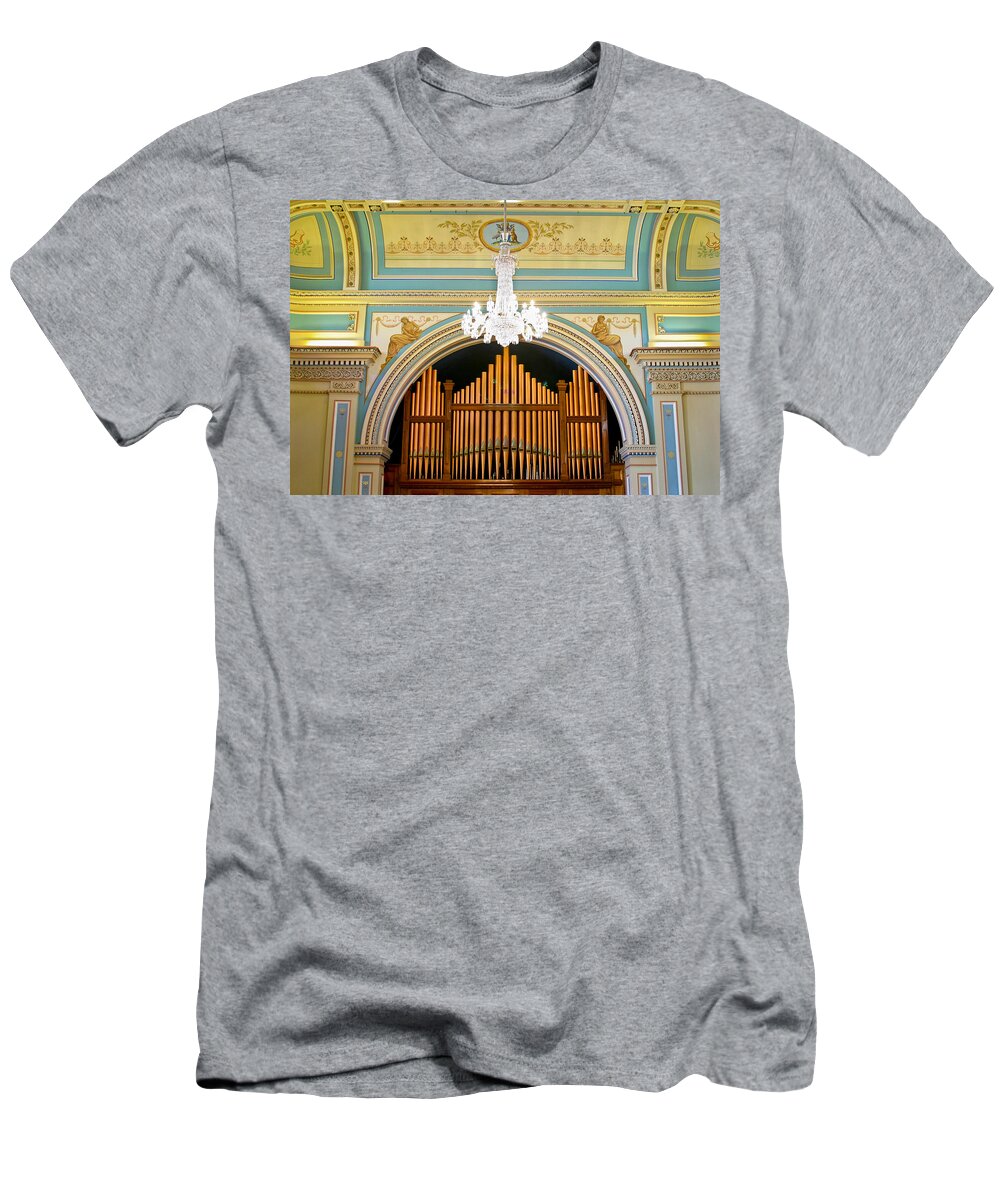 Organ T-Shirt featuring the photograph Organ and ceiling by Jenny Setchell