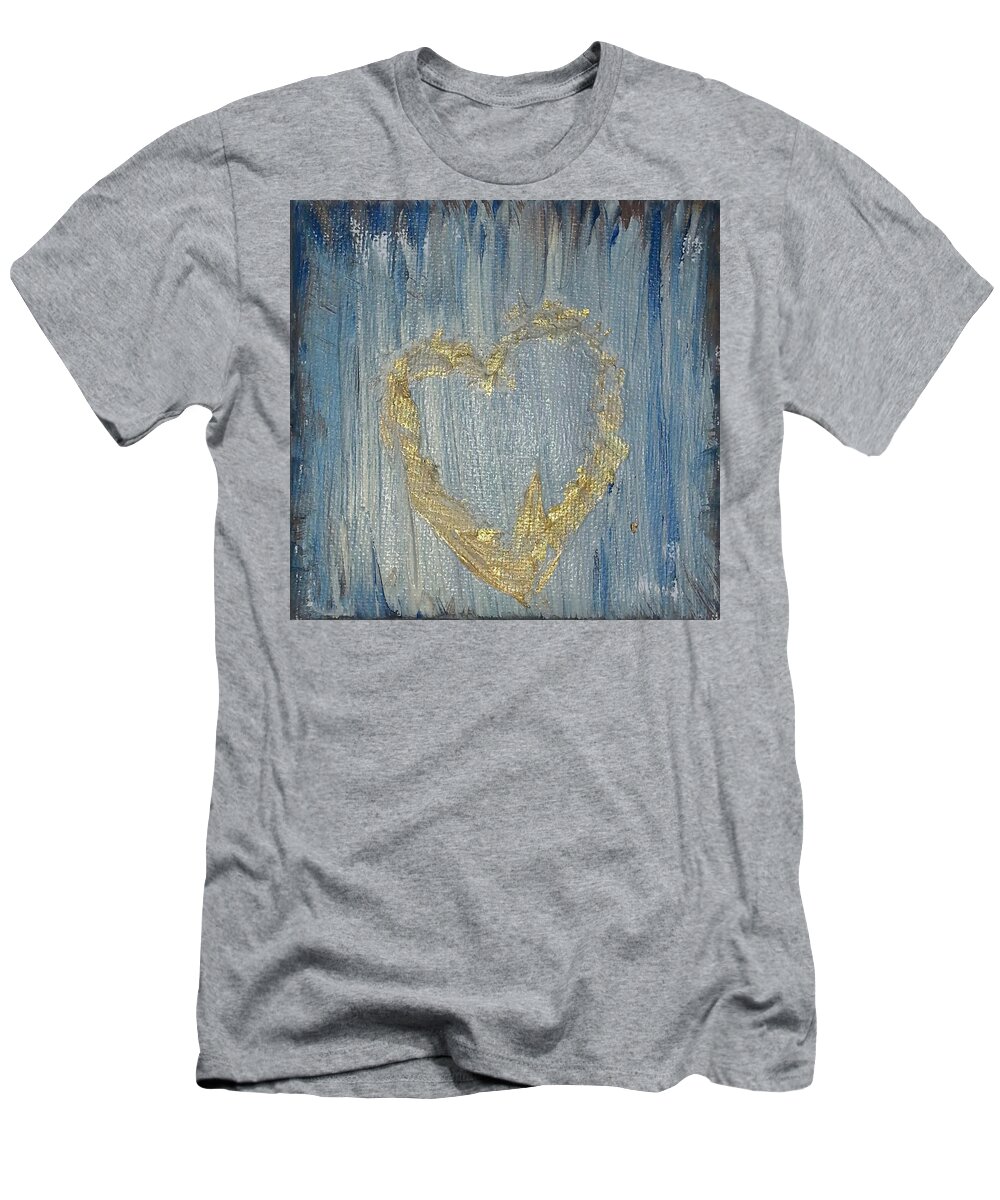 Abstract Painting Strcutured Mix T-Shirt featuring the painting P2 by KUNST MIT HERZ Art with heart