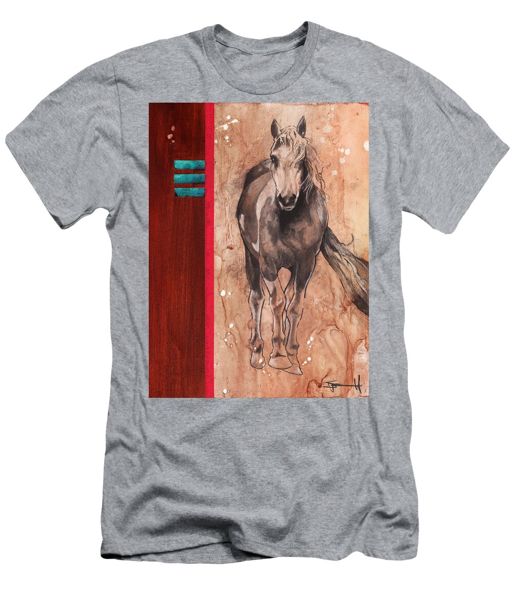 Horse T-Shirt featuring the drawing Palomino by Sean Parnell