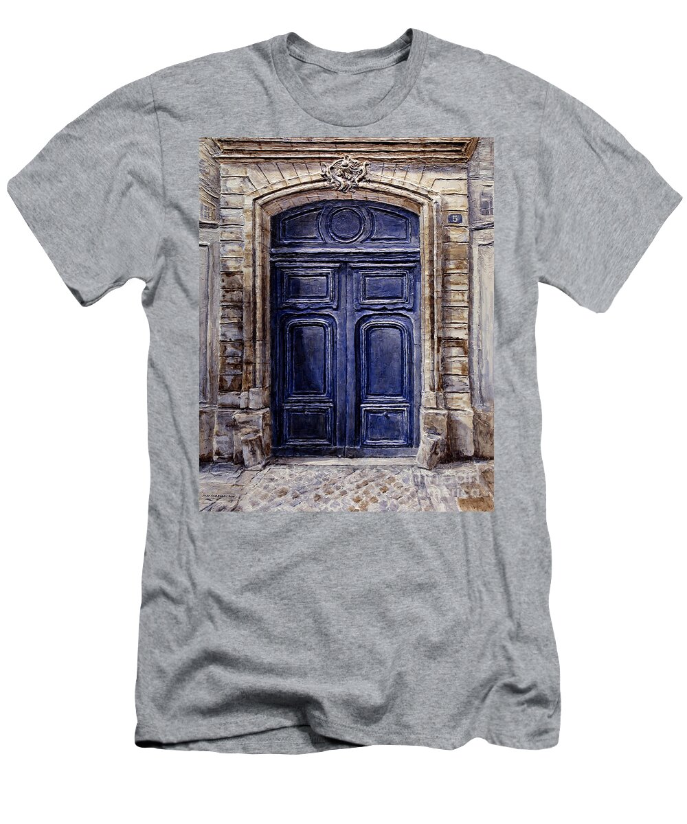 Paris T-Shirt featuring the painting Parisian Door No. 5 - 2 by Joey Agbayani