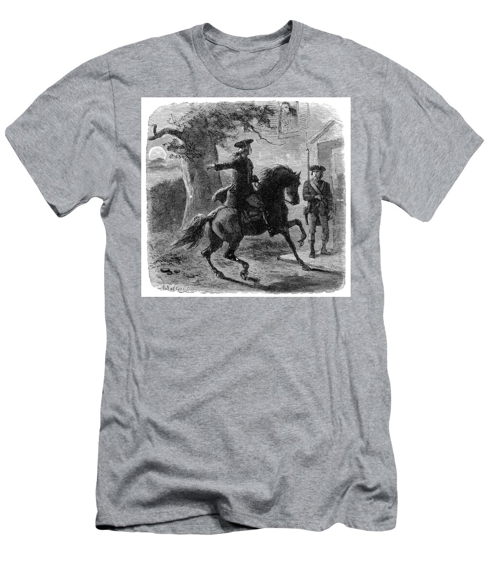 1775 T-Shirt featuring the photograph Paul Reveres Ride, 1775 by Granger