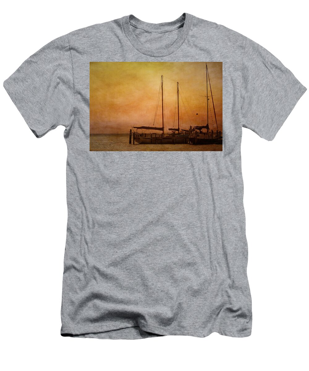 Sunset T-Shirt featuring the photograph Pensacola Harbor by Kim Hojnacki