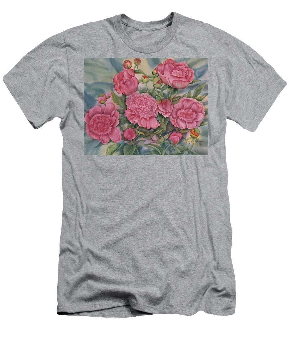 Pink Splendour T-Shirt featuring the painting Pink Splendor by Heather Gallup