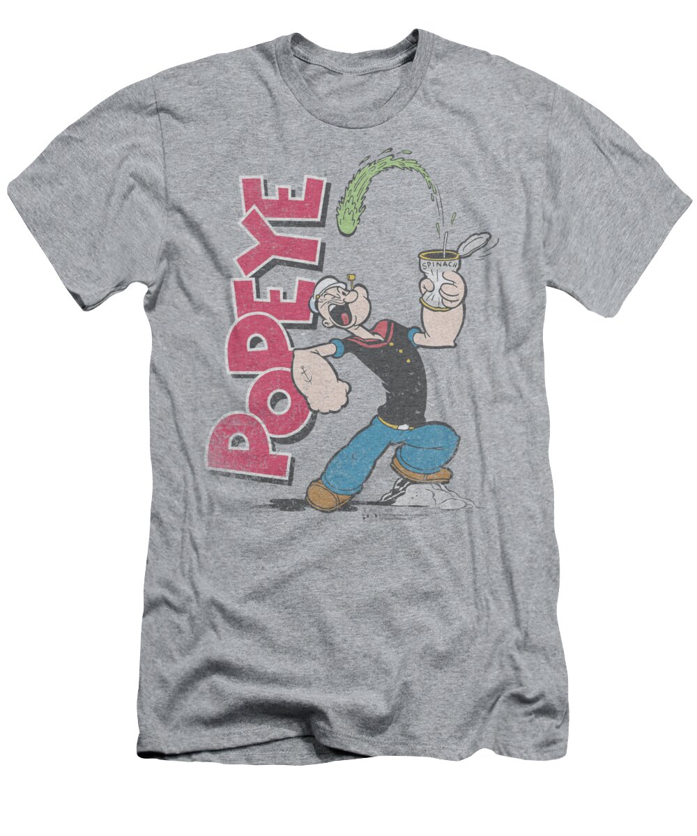 Popeye T-Shirt featuring the digital art Popeye - Spinach Power by Brand A