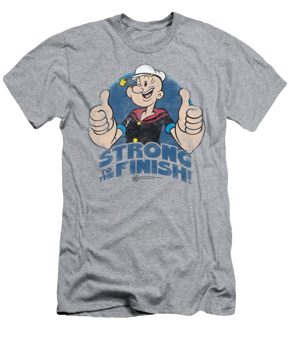  T-Shirt featuring the digital art Popeye - To The Finish by Brand A