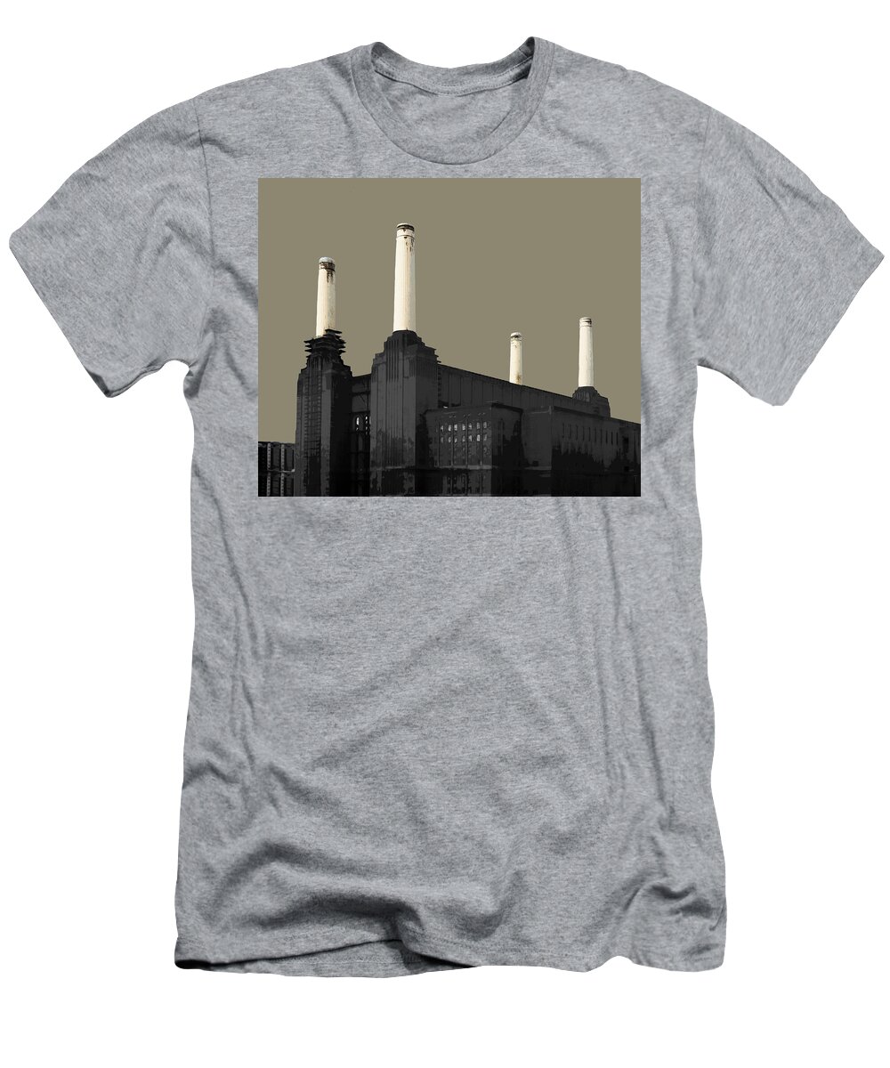 Battersea T-Shirt featuring the mixed media Power - French GREY #2 by BFA Prints