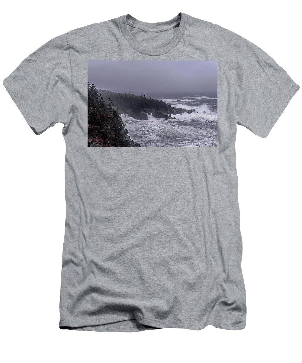Lighthouses Photographs T-Shirt featuring the photograph Raging Fury at Quoddy by Marty Saccone