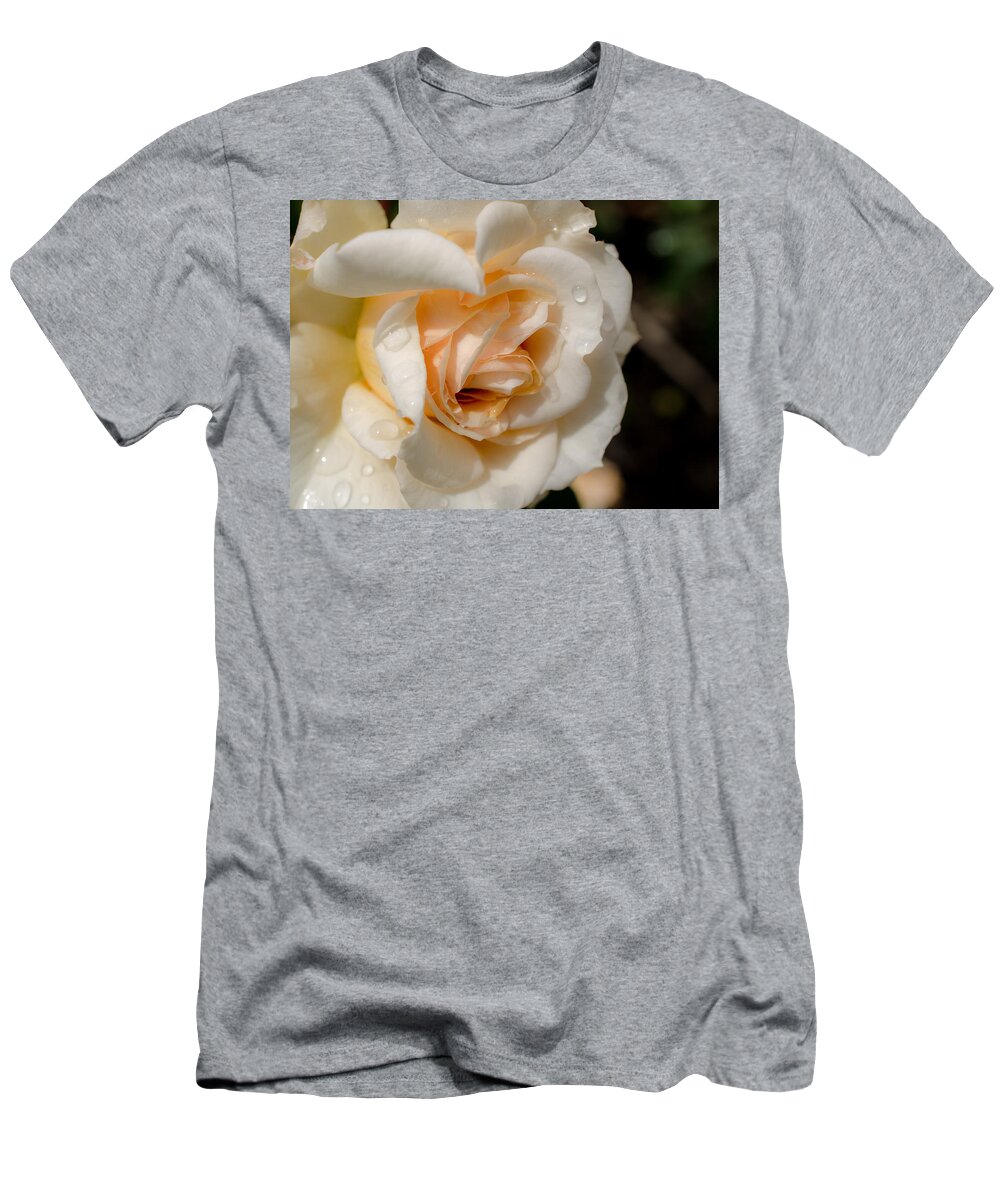 Rain T-Shirt featuring the photograph Raindrops on Roses by Jordan Blackstone