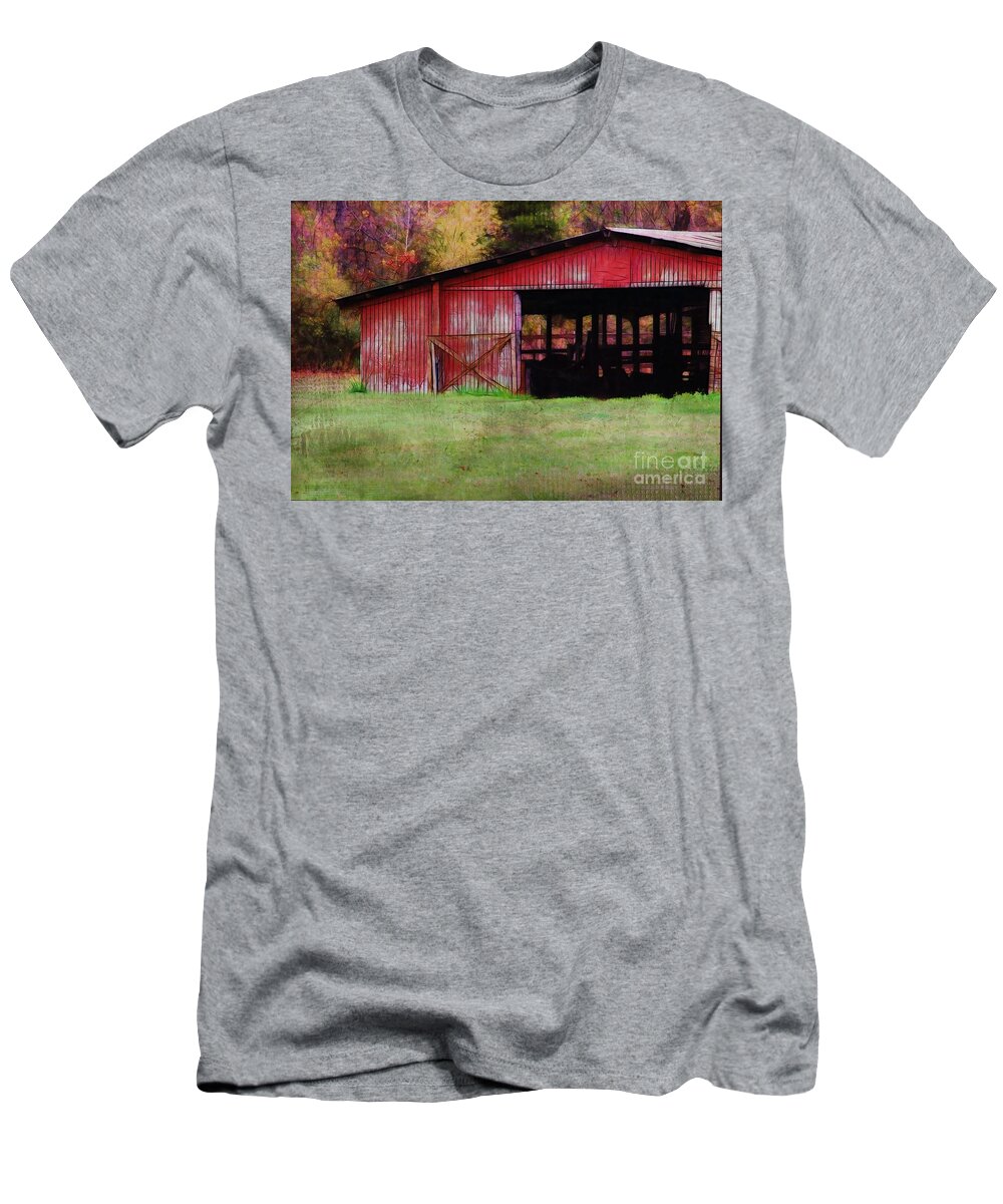 Barn T-Shirt featuring the photograph Red Barn by Judi Bagwell