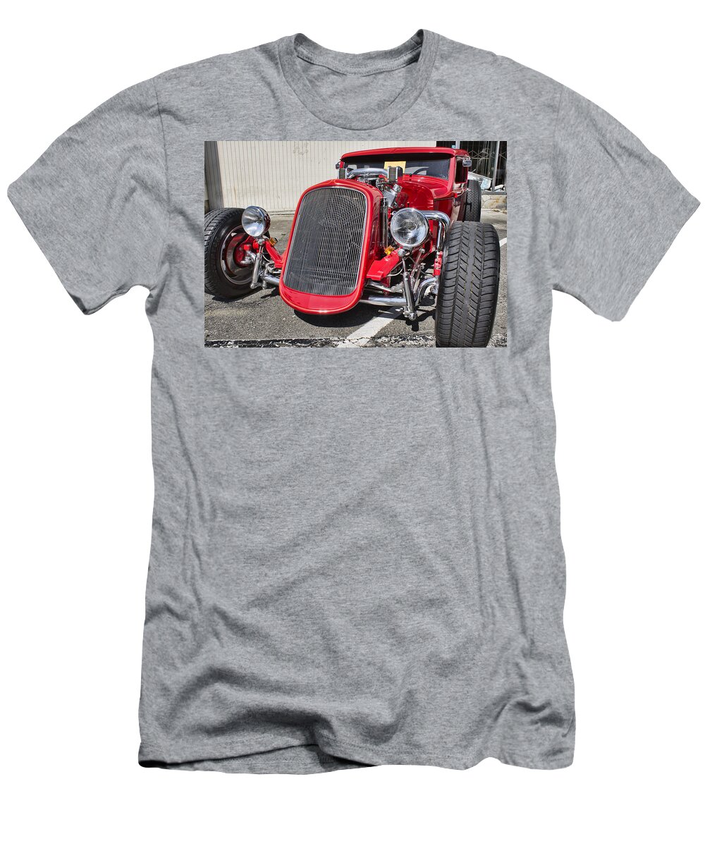 Hot Rod T-Shirt featuring the photograph Red Ford Hot Rod by Ron Roberts