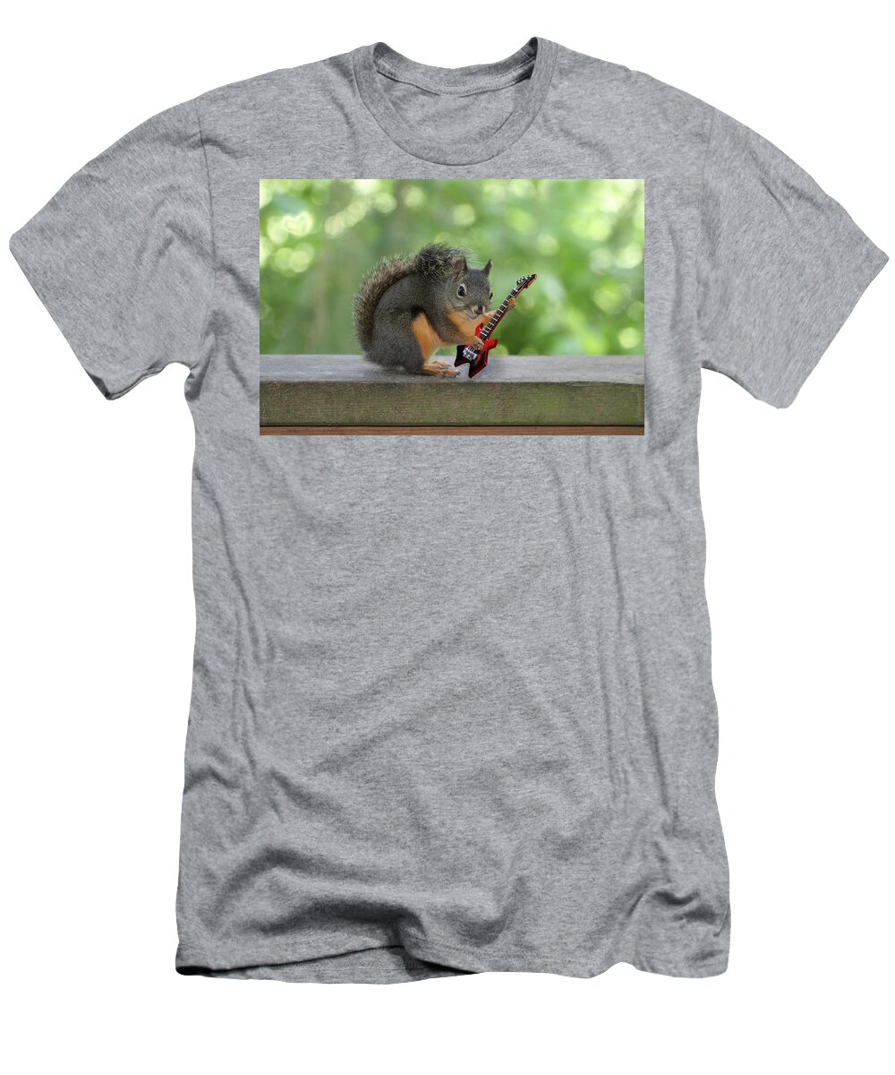 Squirrel T-Shirt featuring the photograph Rock 'n Roll Squirrel by Peggy Collins