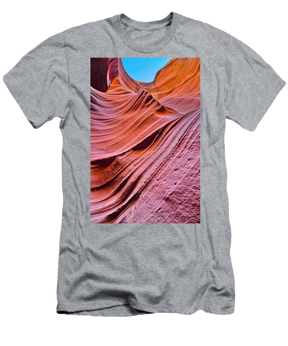 Antelope Canyon T-Shirt featuring the photograph Rock Waves 1 by Jason Chu