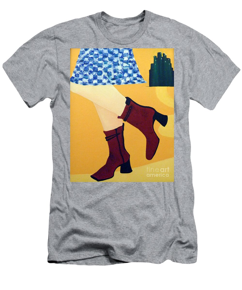 Ruby Slippers T-Shirt featuring the painting Ruby Boots by Alys Caviness-Gober