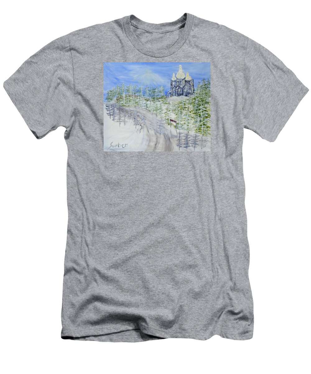 Winter T-Shirt featuring the painting Russian Winter by Suzanne Surber