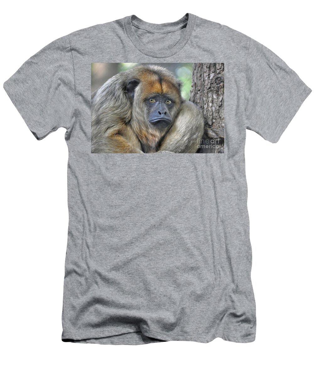 Howler Monkey T-Shirt featuring the photograph Sad Monkey by Savannah Gibbs