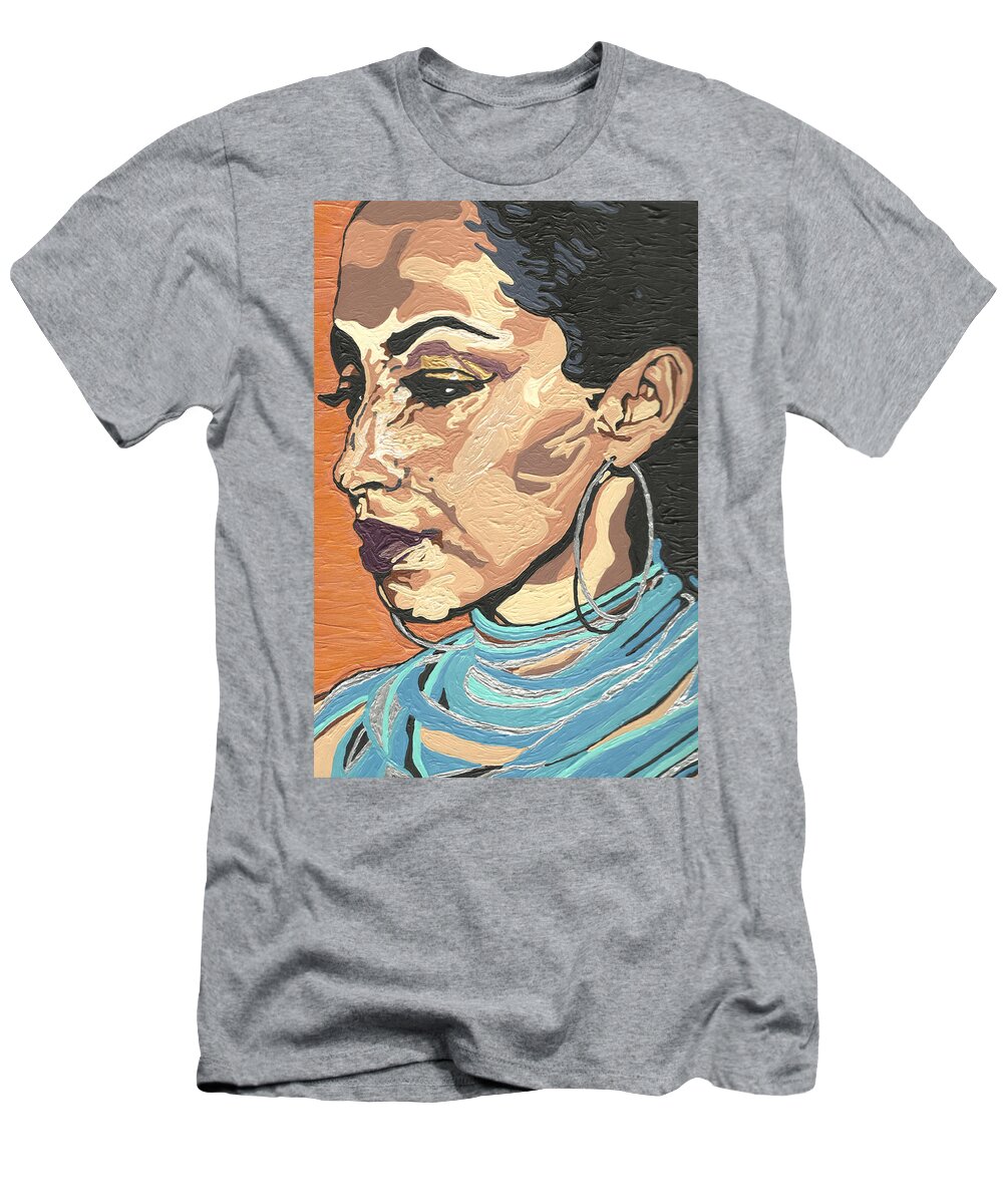 Sade T-Shirt featuring the painting Sade Adu by Rachel Natalie Rawlins