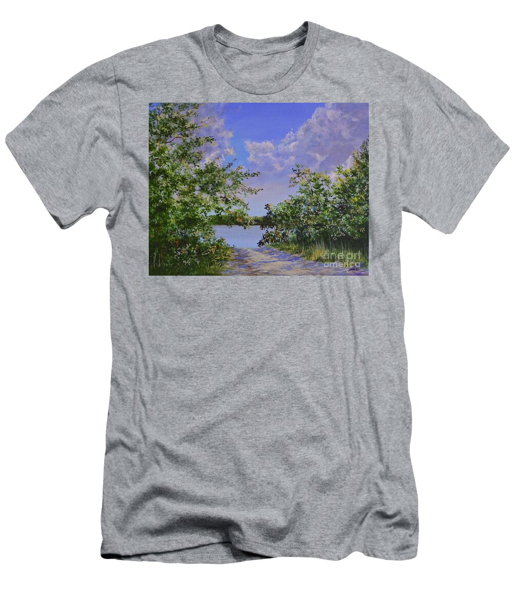 Florida T-Shirt featuring the painting Sam's Cove by AnnaJo Vahle