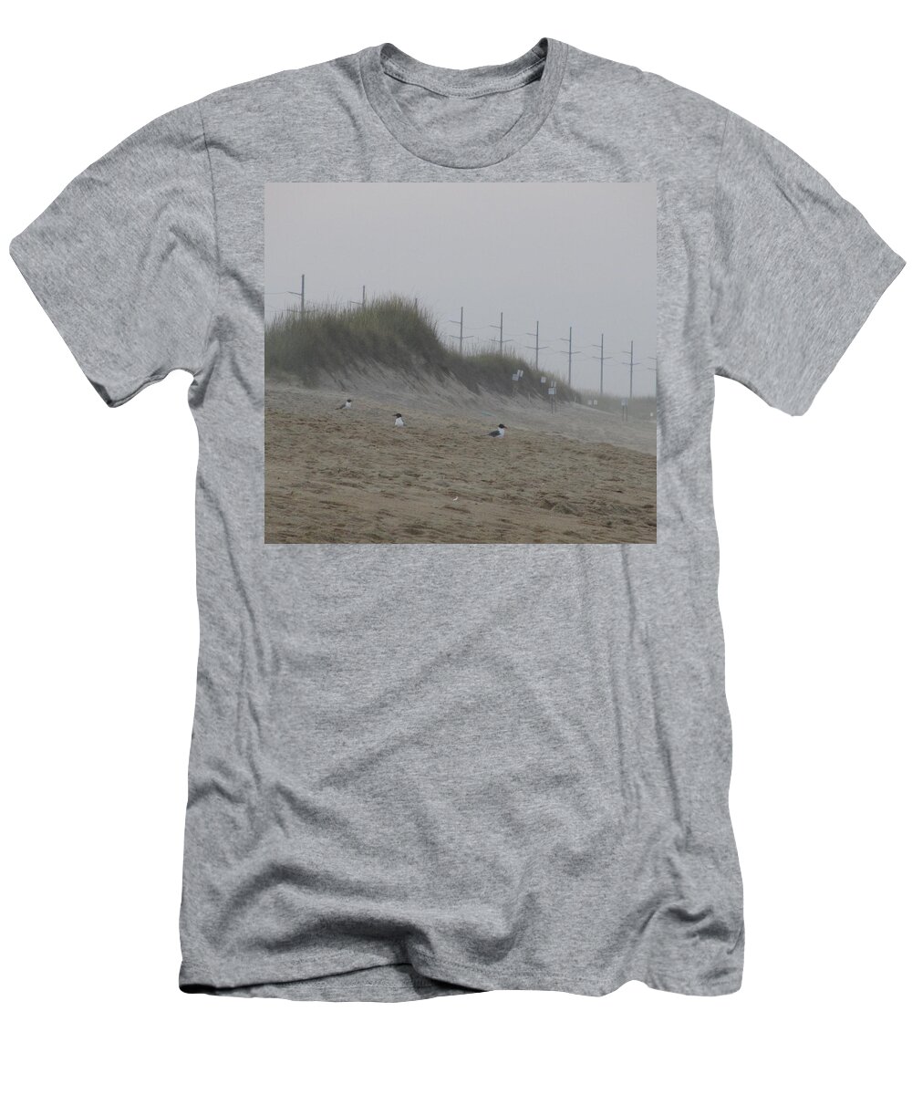 Seagull T-Shirt featuring the photograph Sand Dunes and Seagulls by Cathy Lindsey