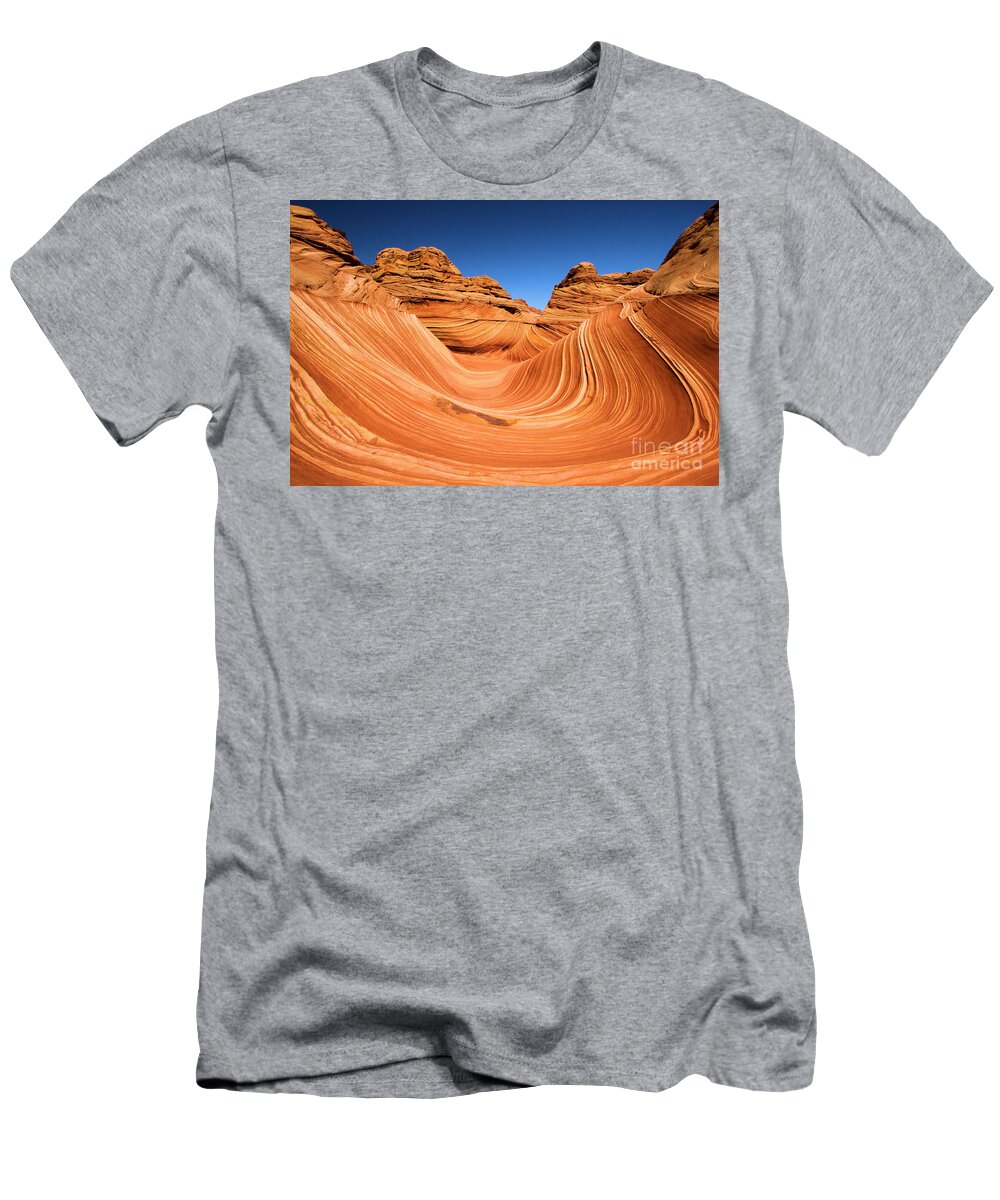 The Wave T-Shirt featuring the photograph Sandstone Surf by Adam Jewell