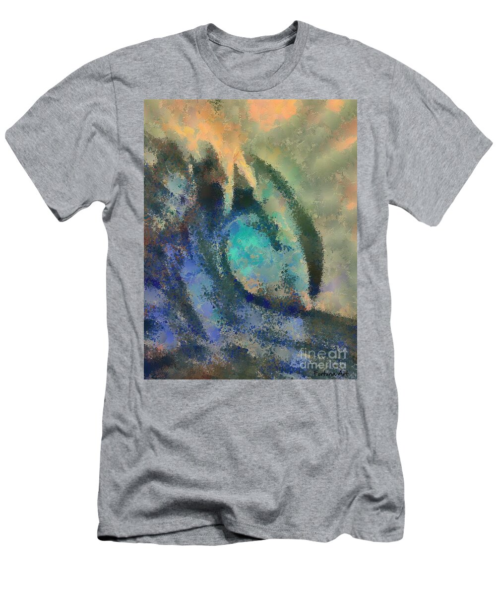 Landscape T-Shirt featuring the digital art Sea Wave by Dragica Micki Fortuna