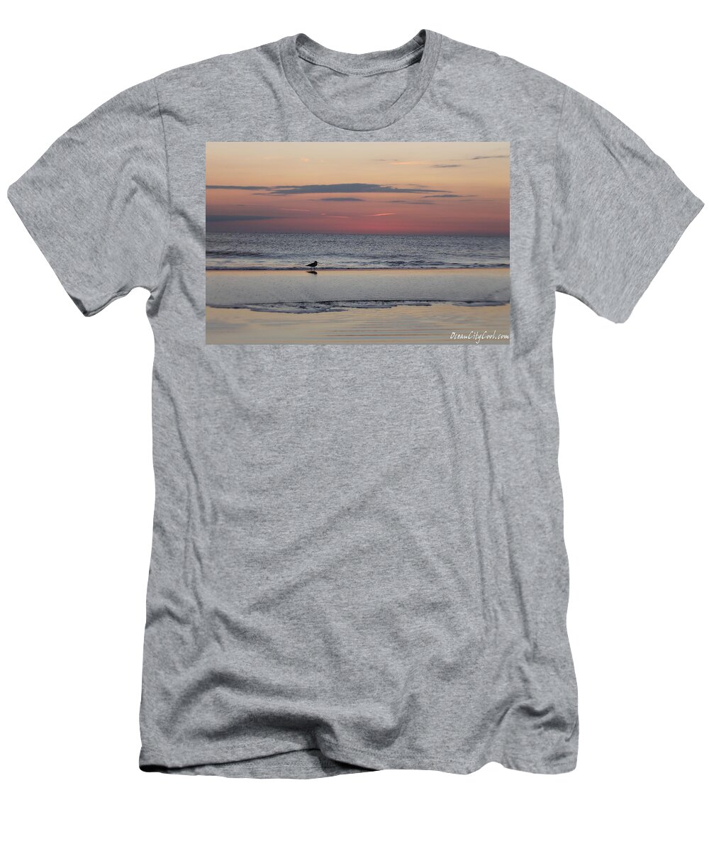 Animals T-Shirt featuring the photograph Seagull Strolls The Seashore by Robert Banach