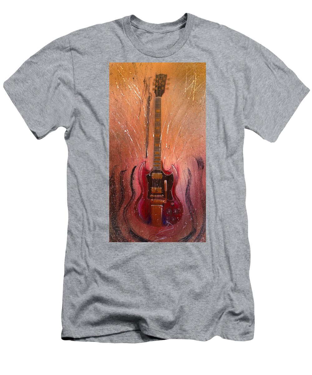 Guitar T-Shirt featuring the painting SG by Andrew King