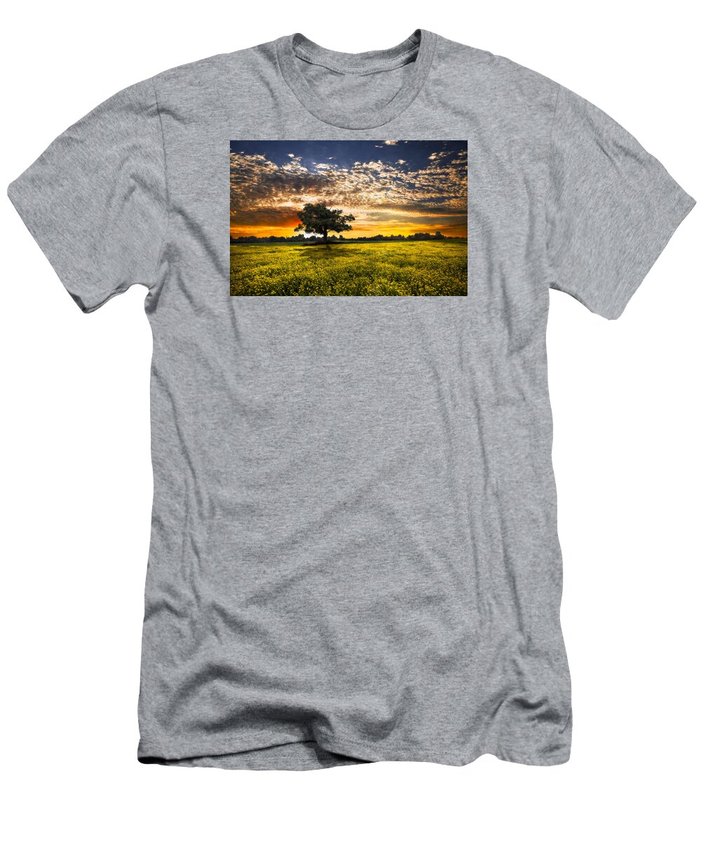 Barns T-Shirt featuring the photograph Shadows At Sunset by Debra and Dave Vanderlaan