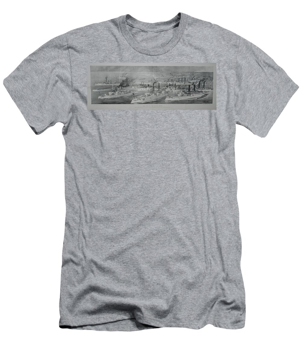 Us Navy T-Shirt featuring the digital art Ships by Cathy Anderson