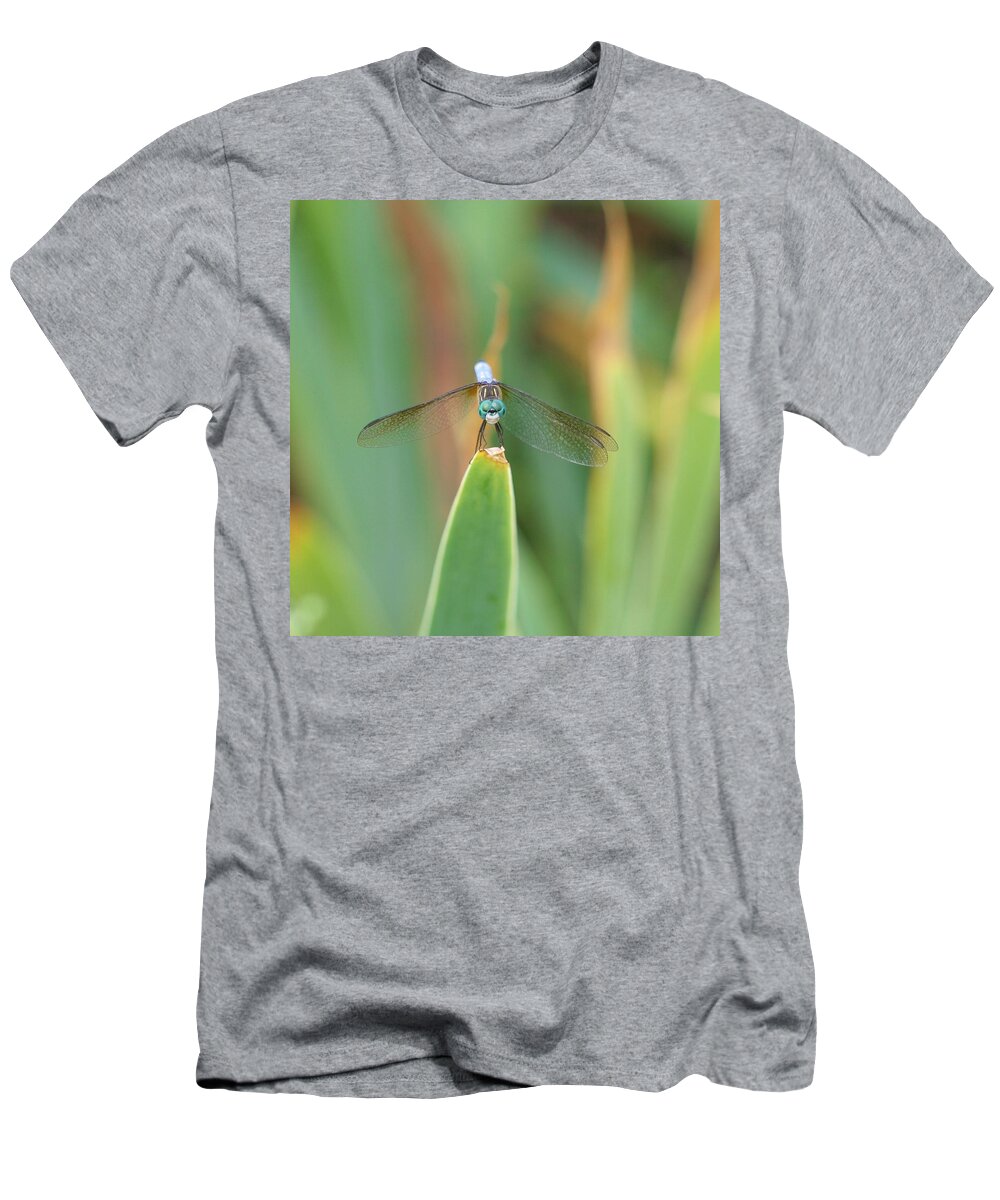 Long Island T-Shirt featuring the photograph Smiling Dragonfly by Karen Silvestri