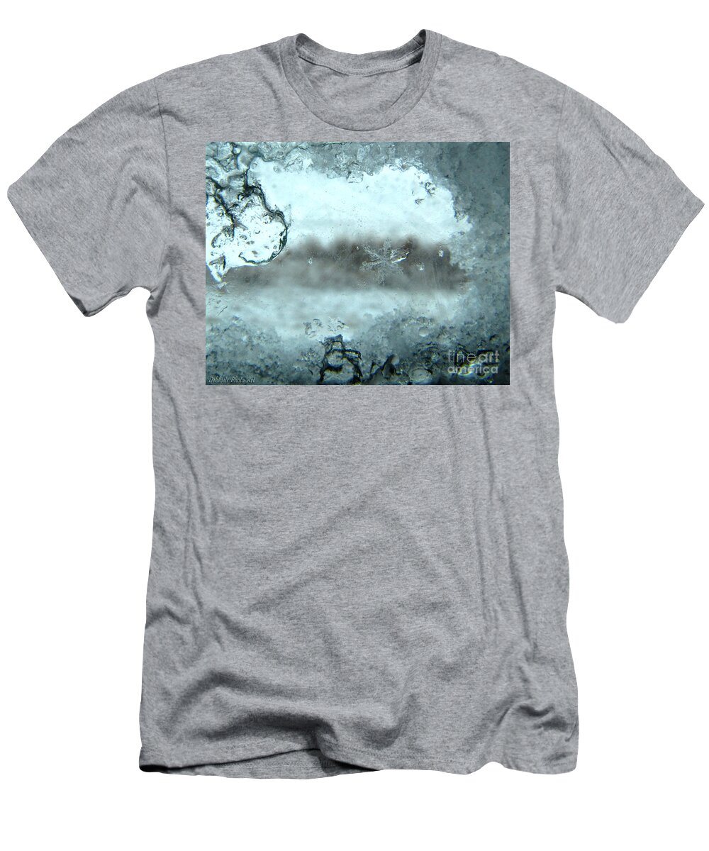 Winter T-Shirt featuring the photograph Snowflake on my window by Debbie Portwood