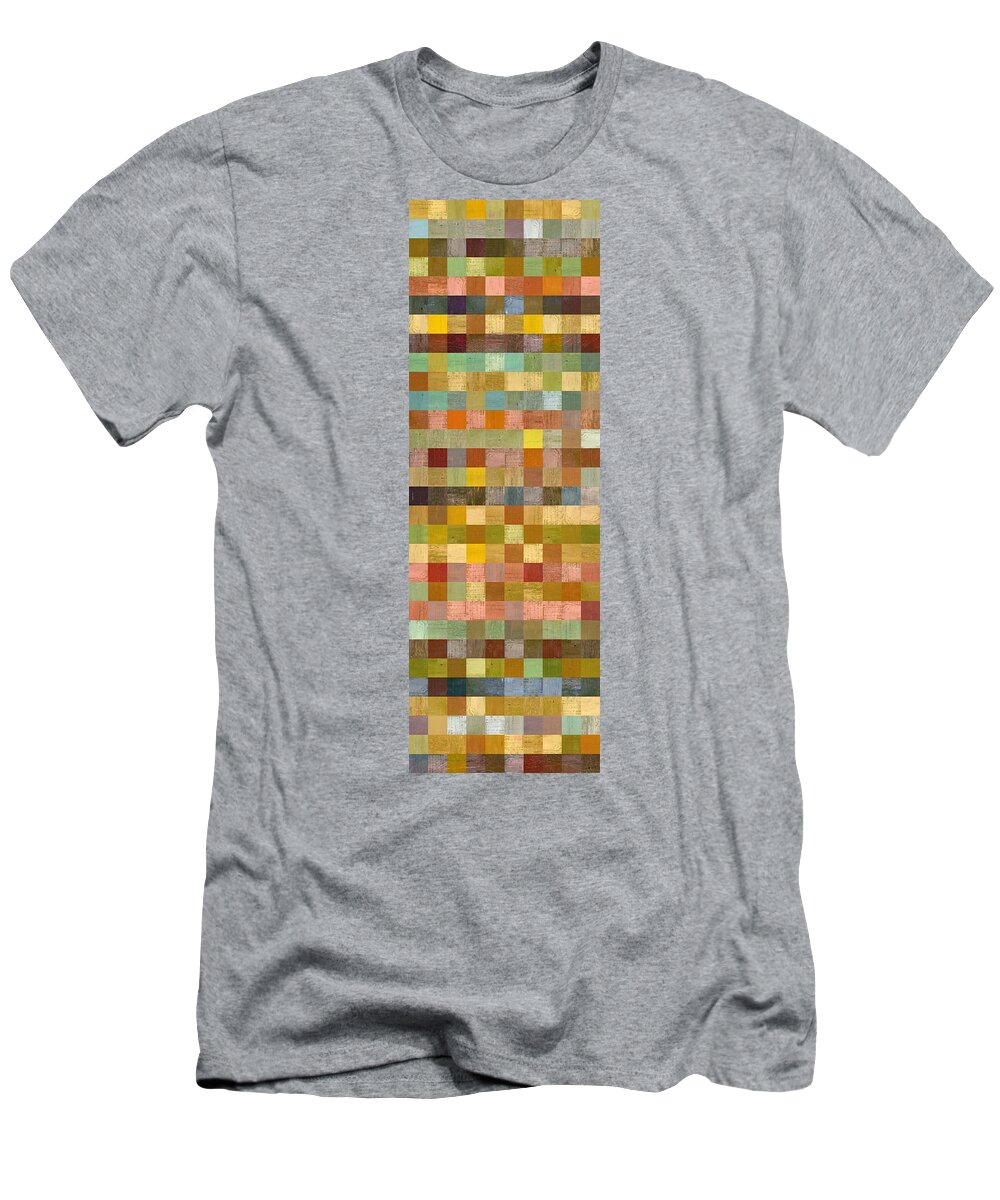 Abstract T-Shirt featuring the painting Soft Palette Rustic Wood Series Collage lll by Michelle Calkins