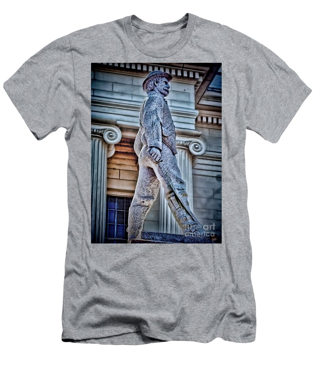 Confederate T-Shirt featuring the photograph Soldier Statue HDR Alabama State Capitol by Lesa Fine