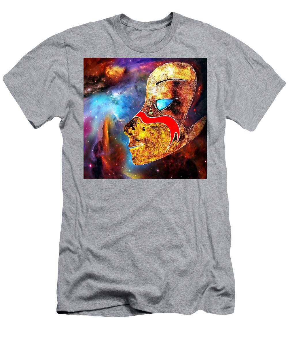 Space T-Shirt featuring the painting Space Glory by Hartmut Jager
