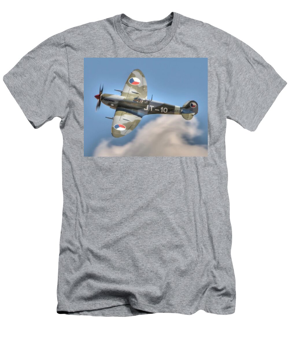 Supermarine Spitfire T-Shirt featuring the photograph Spitfire by Jeff Cook