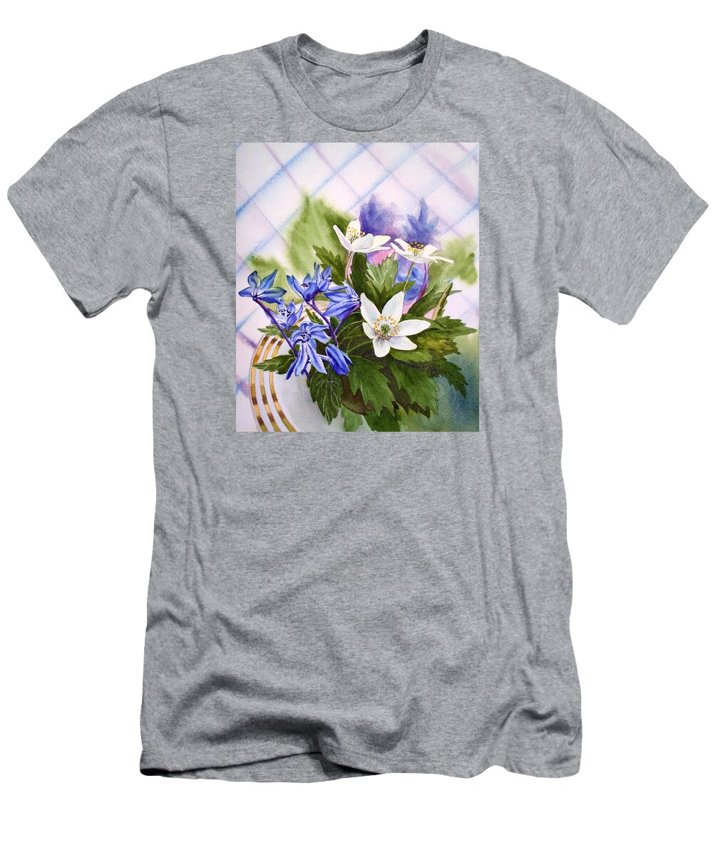 Flowers T-Shirt featuring the painting Spring Flowers by Irina Sztukowski