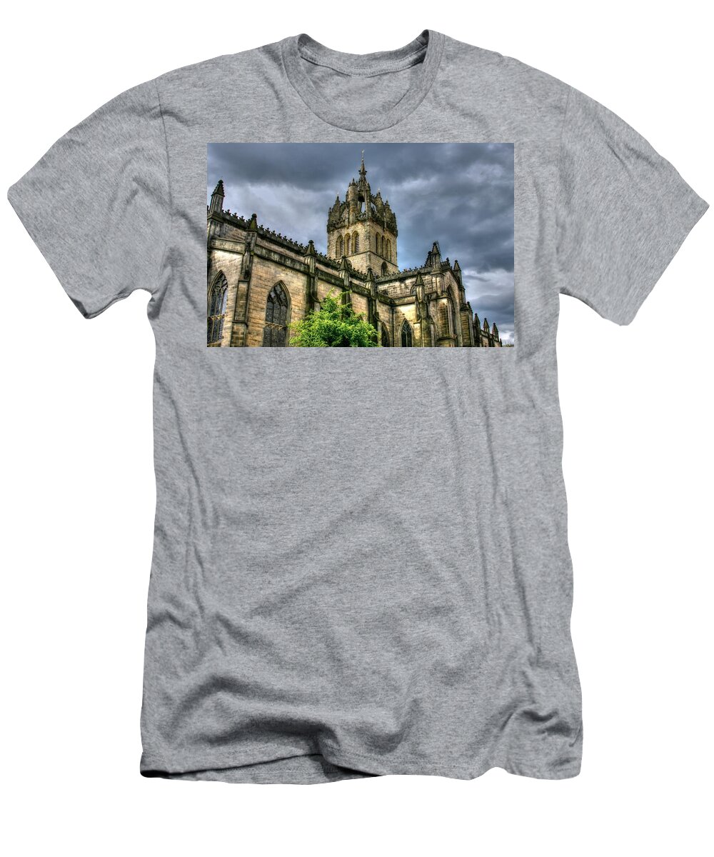 Cathedral T-Shirt featuring the photograph St Giles and tree by Jenny Setchell