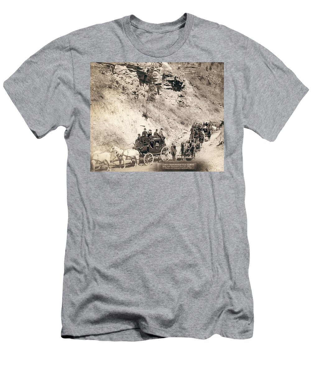 1889 T-Shirt featuring the photograph Stagecoach Travel, 1889 by Granger