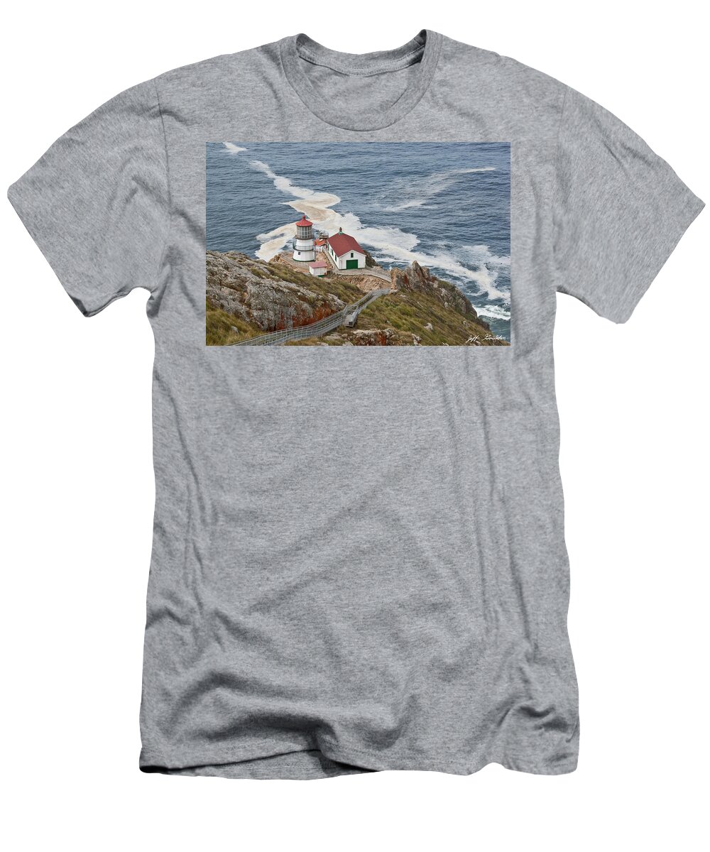 Architecture T-Shirt featuring the photograph Stairway Leading to Point Reyes Lighthouse by Jeff Goulden