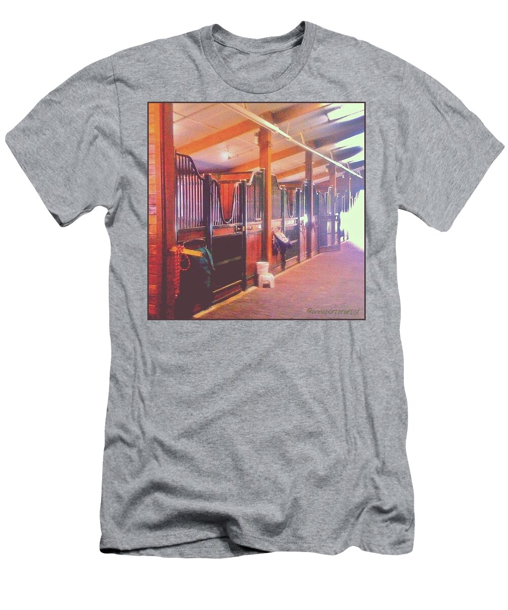 Horses T-Shirt featuring the photograph Stall Doors In The Red Barn, Stanford by Anna Porter